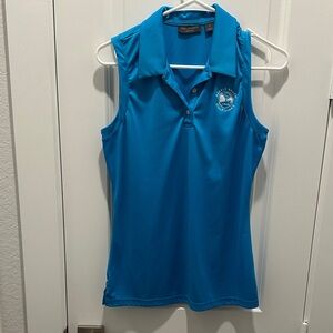 Pebble Beach Women's Blue Sleeveless Golf shirt.